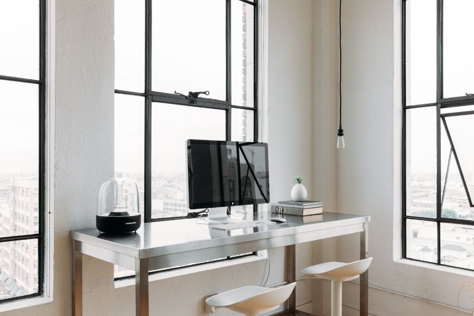 Computer on a tidy office desk